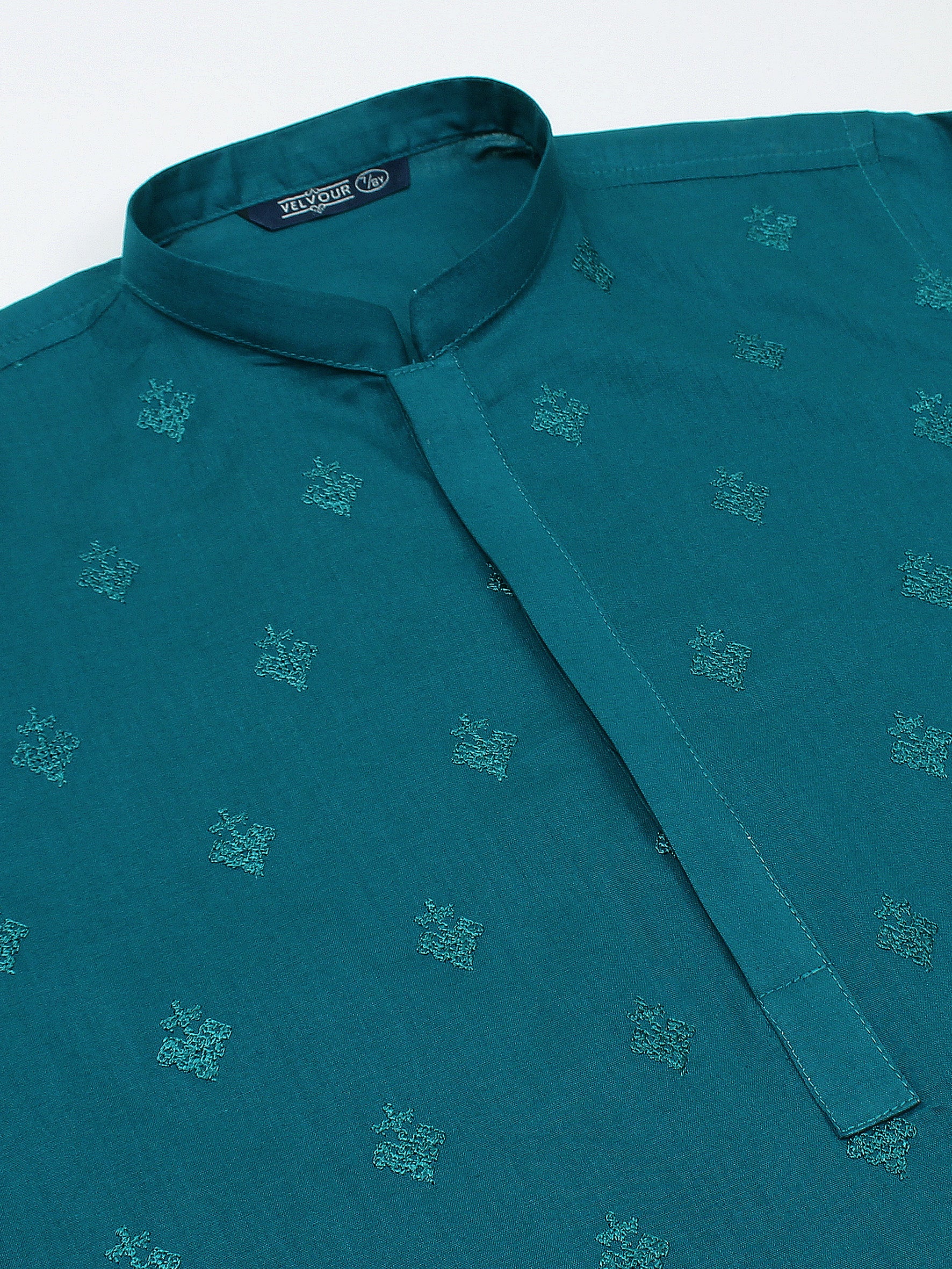 Velvour Boys Embroidered Kurta Zinc VB149 - Image 3
