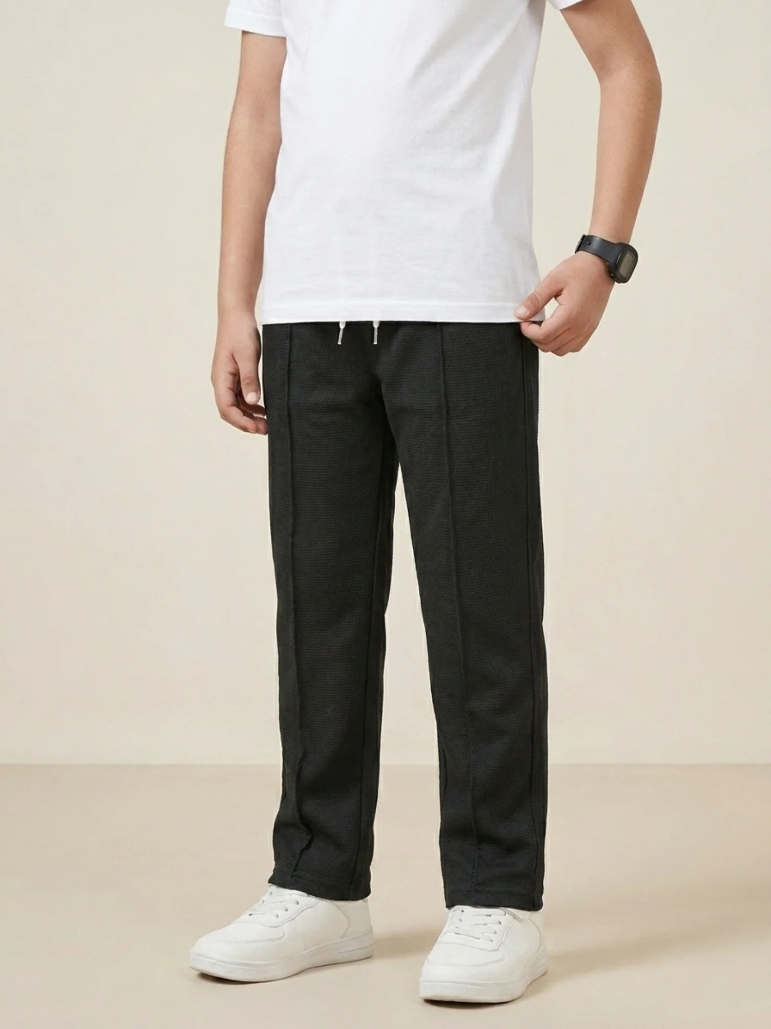 Boys Imported Textured Pintuck Trouser VT28-A - Image 2