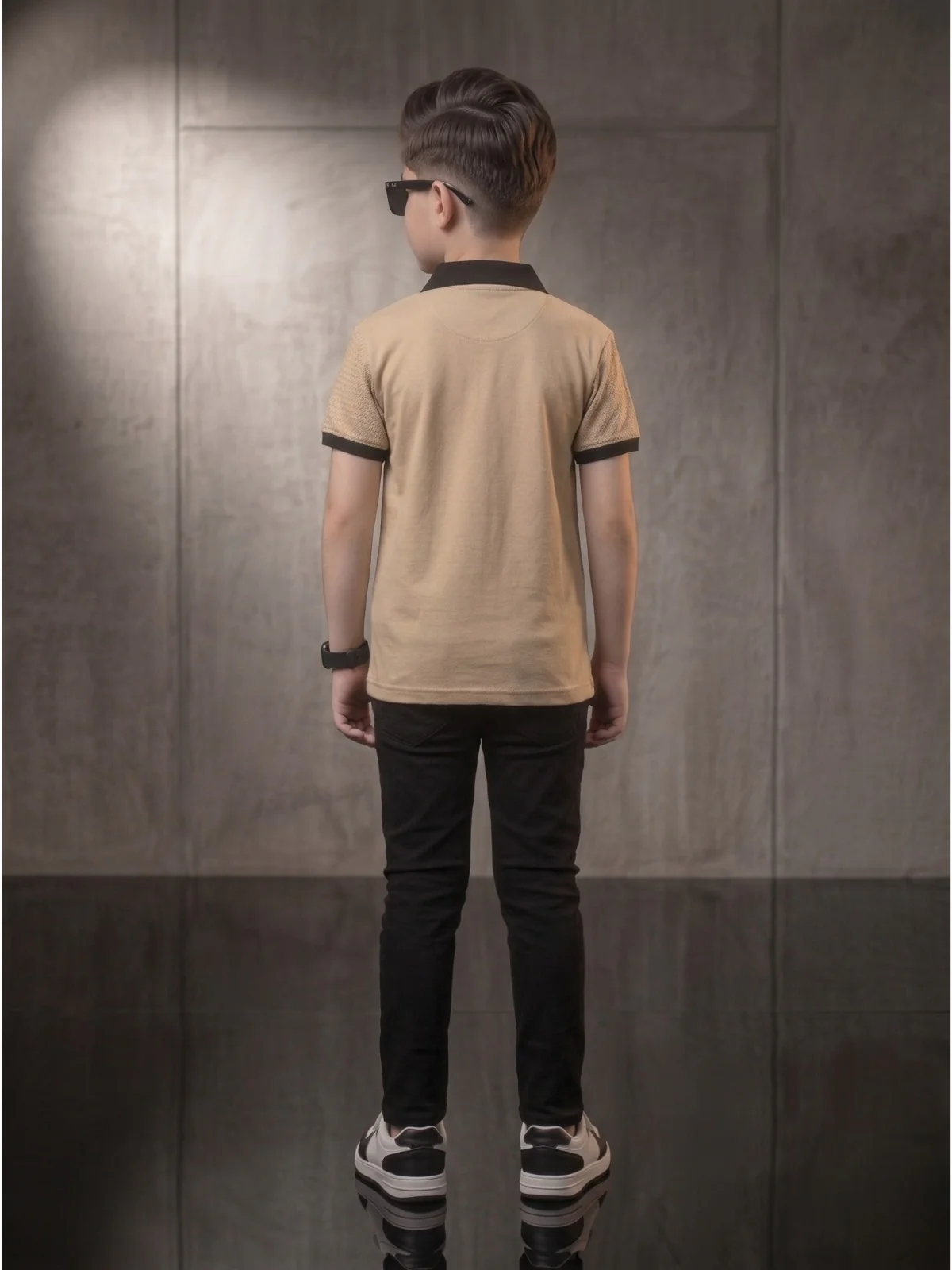 Boys Imported Textured Polo Shirt VP27-A - Image 4