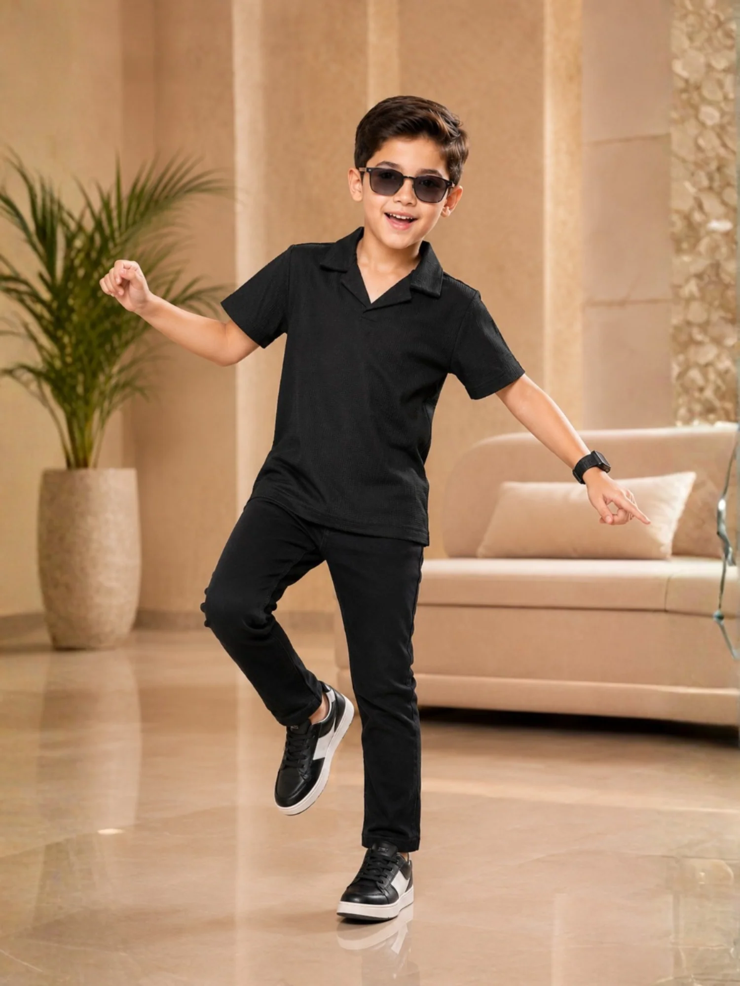 Boys Imported Textured Polo Shirt VP29-B - Image 3