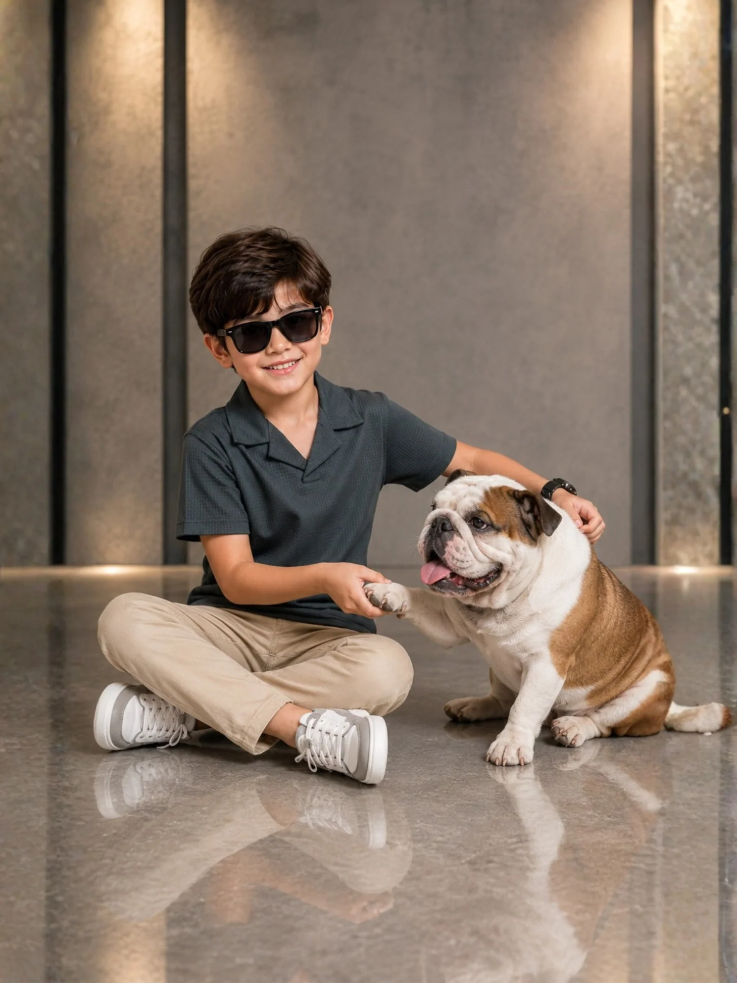 Boys Imported Textured Polo Shirt VP29-C - Image 4