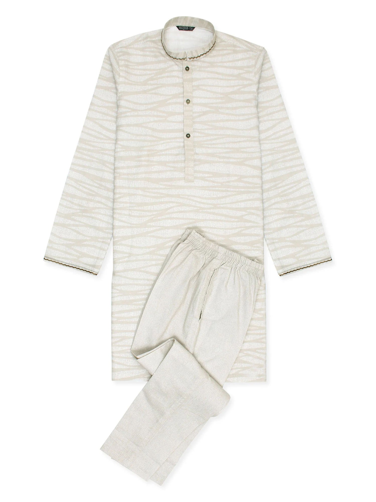 Boys Kurta Trouser Suit Set ART #VB154 Skin - Image 2