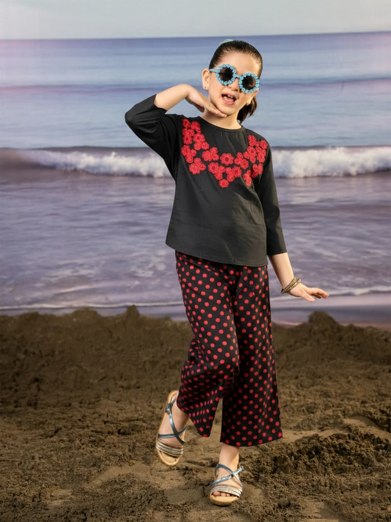 Embroidered Girls Co Ord Set VG162-D - Image 3