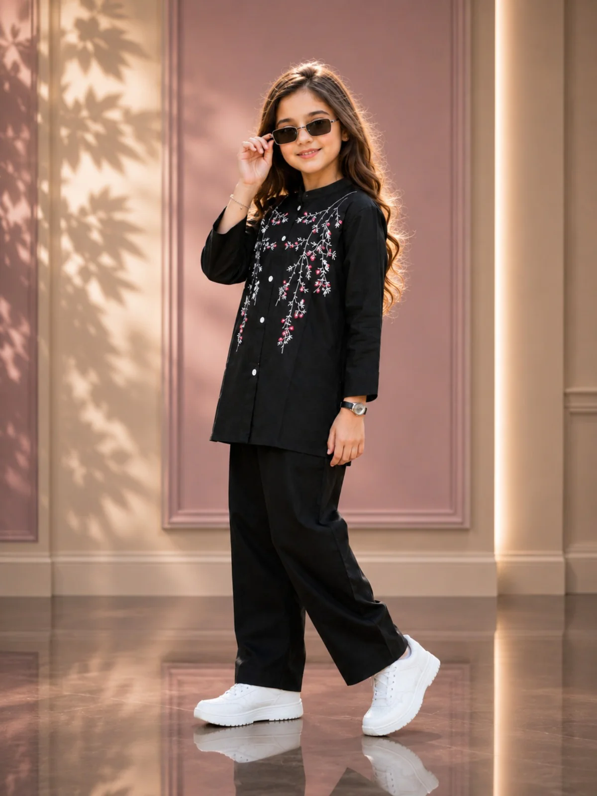 Embroidered Girls Co Ord Set VG213-A - Image 2