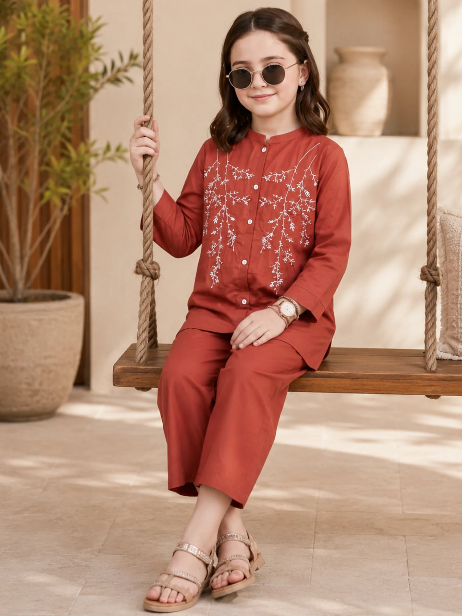 Embroidered Girls Co Ord Set VG213-B - Image 3