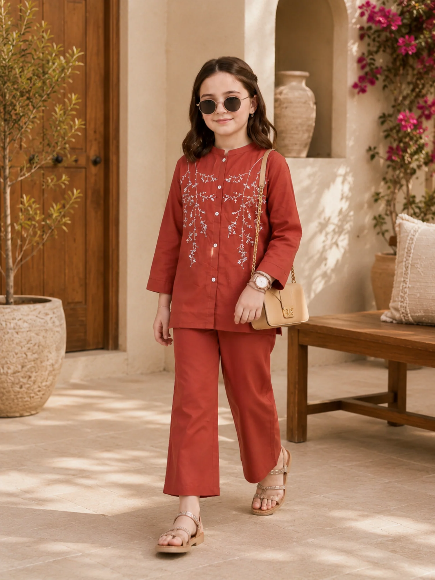 Embroidered Girls Co Ord Set VG213-B - Image 4