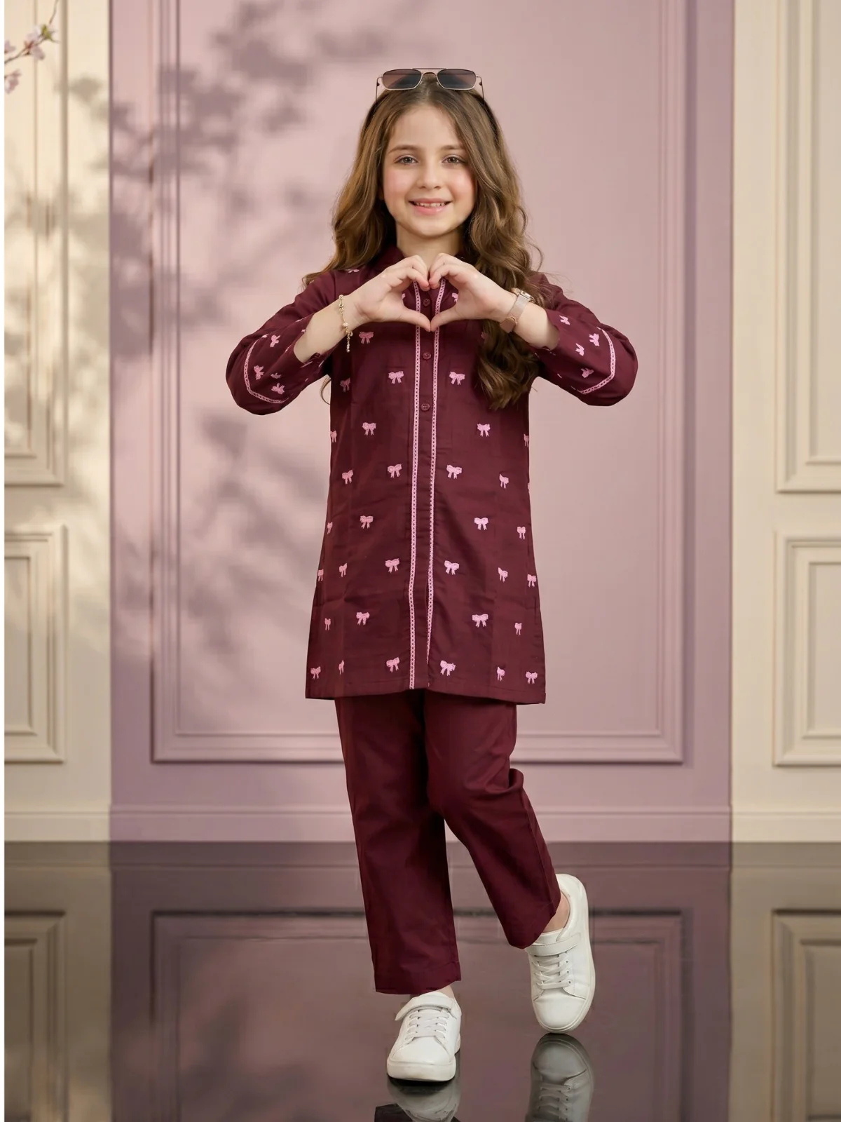 Embroidered Girls Co Ord Set VG214-B