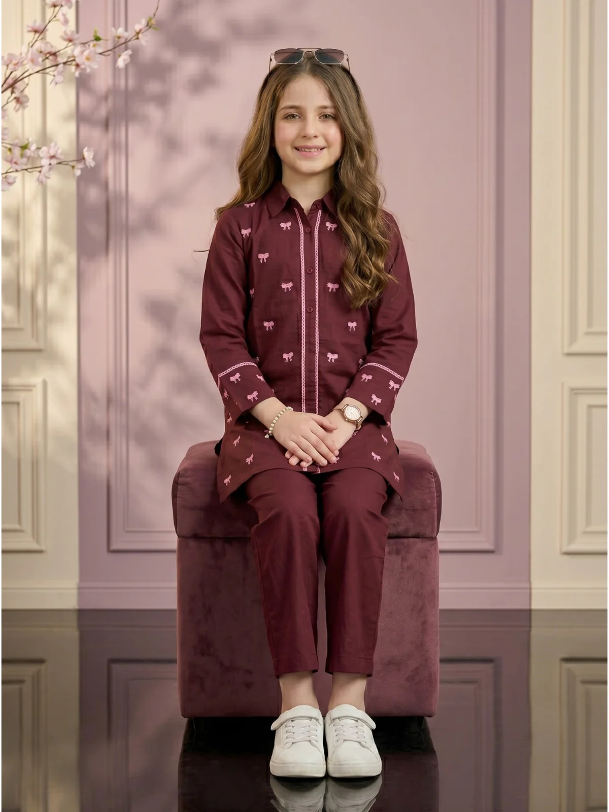 Embroidered Girls Co Ord Set VG214-B - Image 2