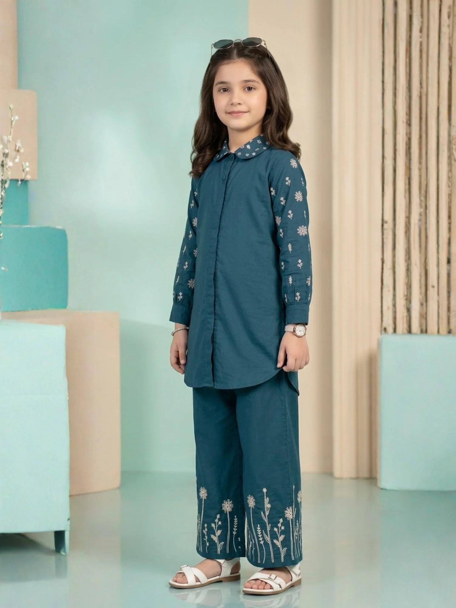 Embroidered Girls Co Ord Set VG215-A - Image 2