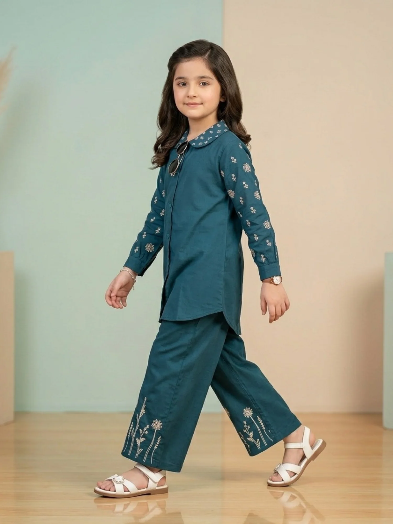 Embroidered Girls Co Ord Set VG215-A - Image 3