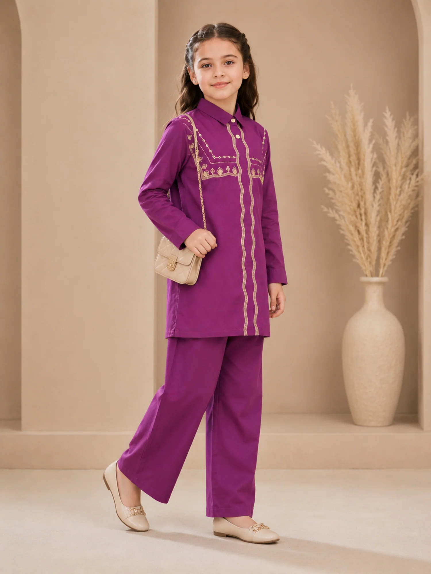 Embroidered Girls Co Ord Set VG222-B - Image 3
