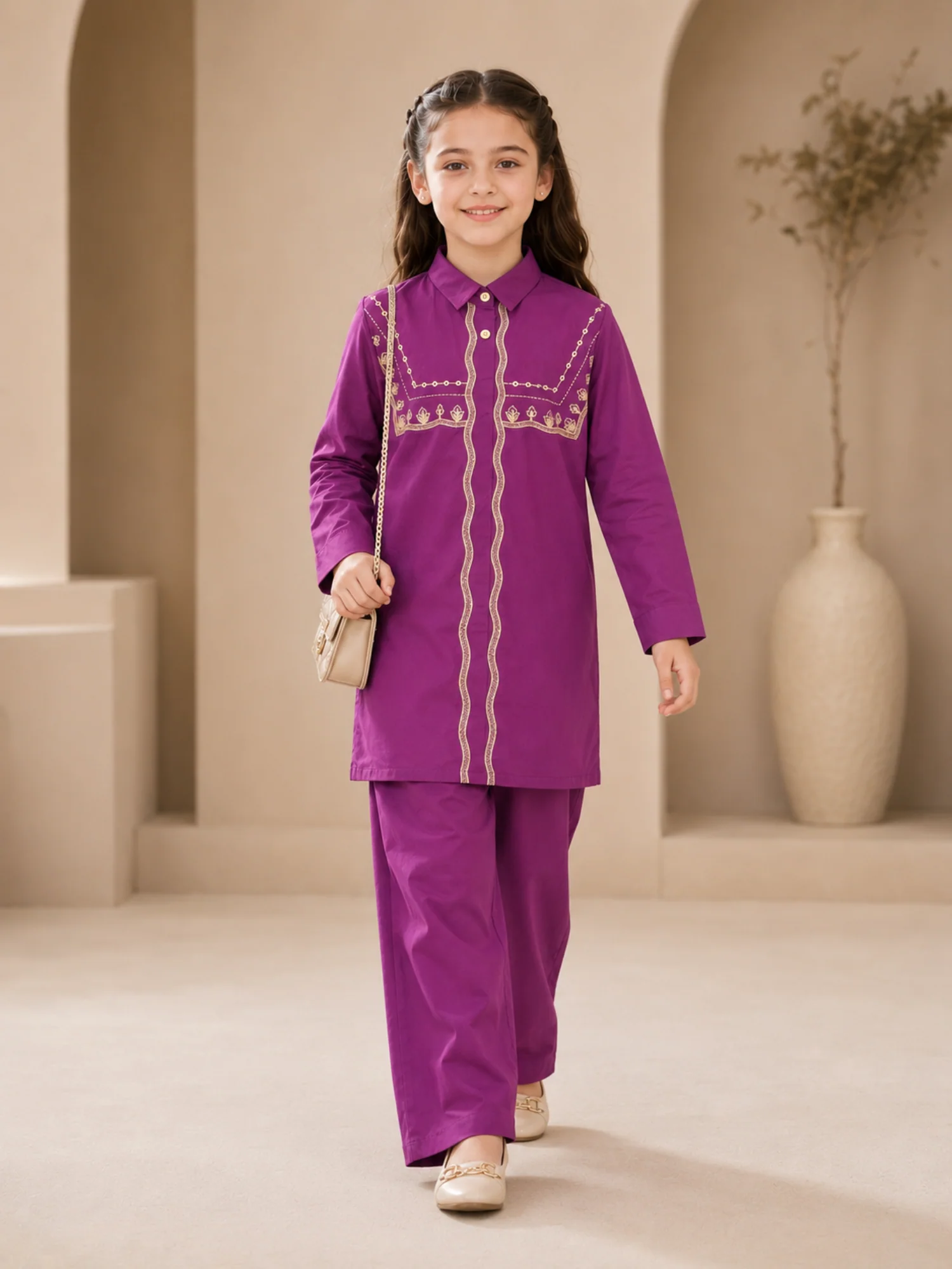 Embroidered Girls Co Ord Set VG222-B - Image 4