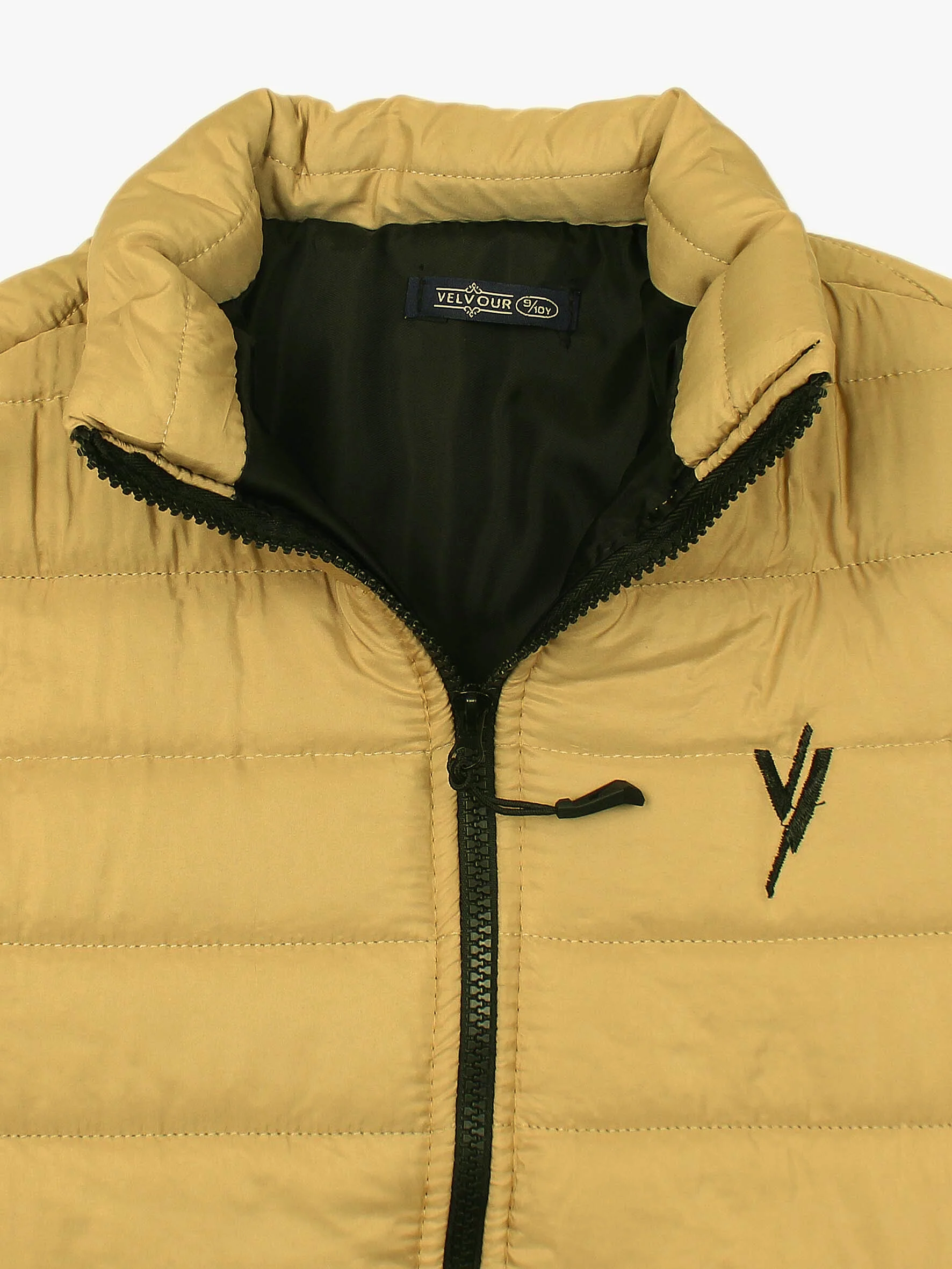 Full Sleeves Puffer Jacket Boys & Girls Dark VJ05 (Tan) - Image 2