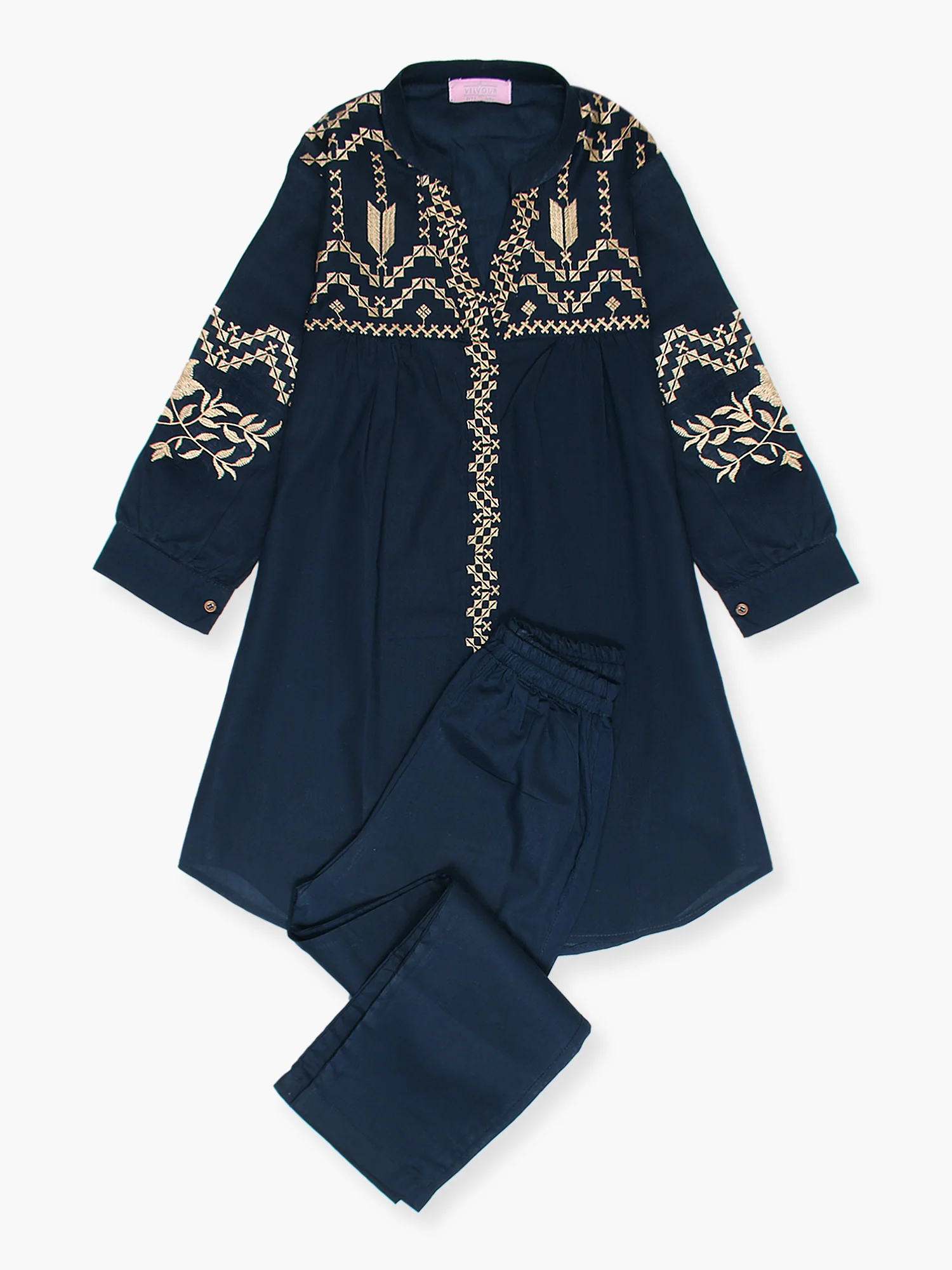 Girls Summer 2Pcs Suit VG77-A navy - Image 2