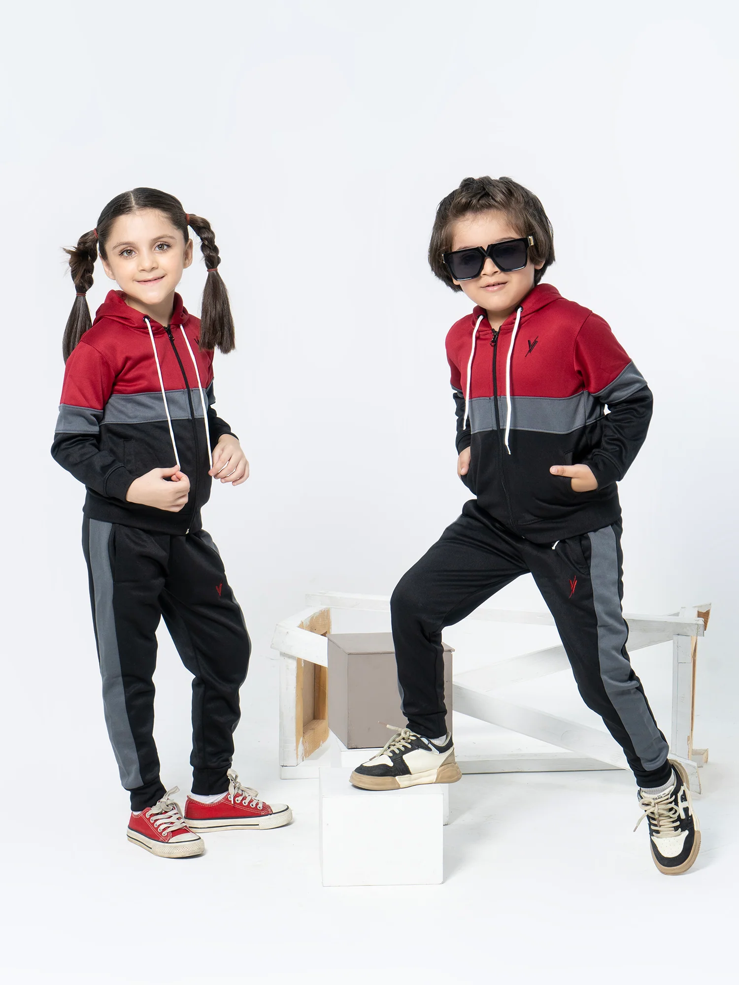 Hooded Tracksuit For Boys & Girls, Fleece #VWT06-A - Image 3