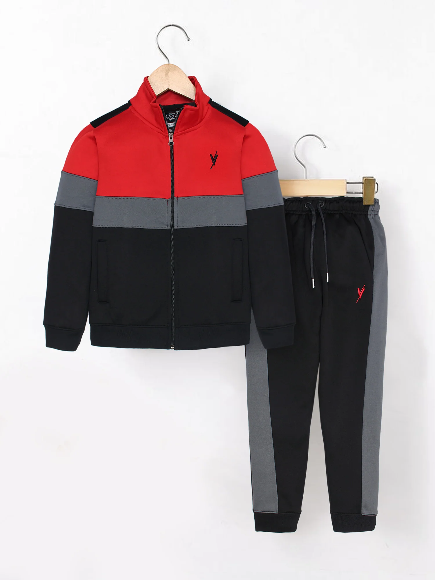 Mock Neck Tracksuit For Boys & Girls, Poly Athletic Fleece #VWT06-A