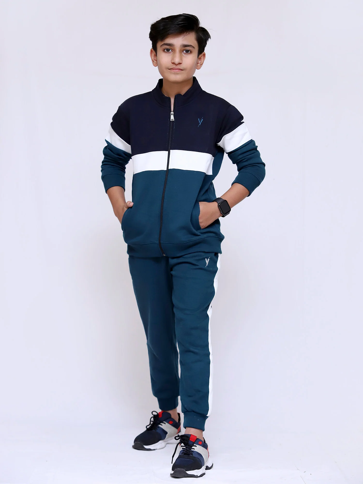 Mock Neck Tracksuit For Boys & Girls #VWT06-C - Image 3