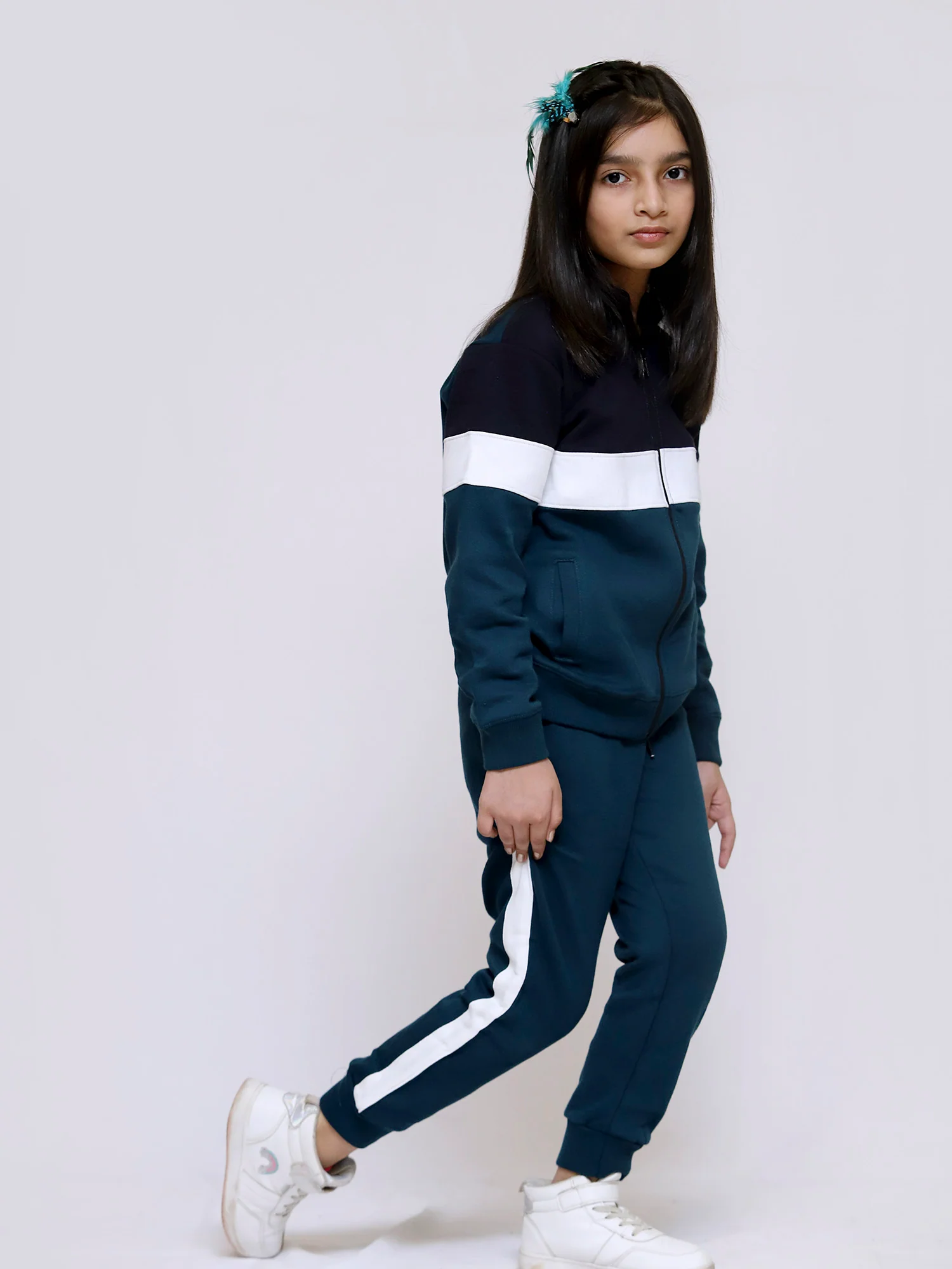 Mock Neck Tracksuit For Boys & Girls #VWT06-C - Image 4