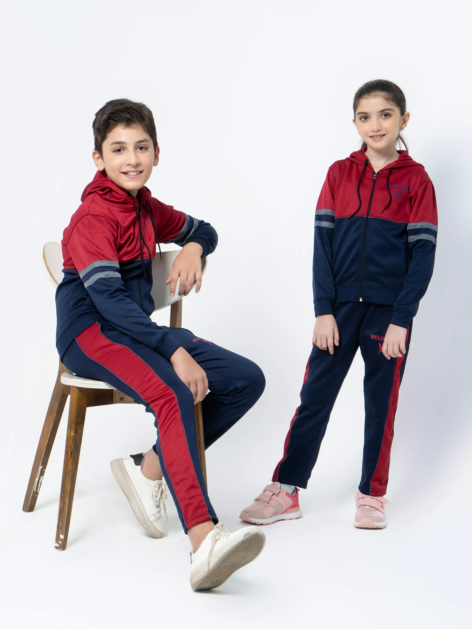 Hooded Tracksuit For Boys & Girls, Fleece #VWT08-A - Image 3
