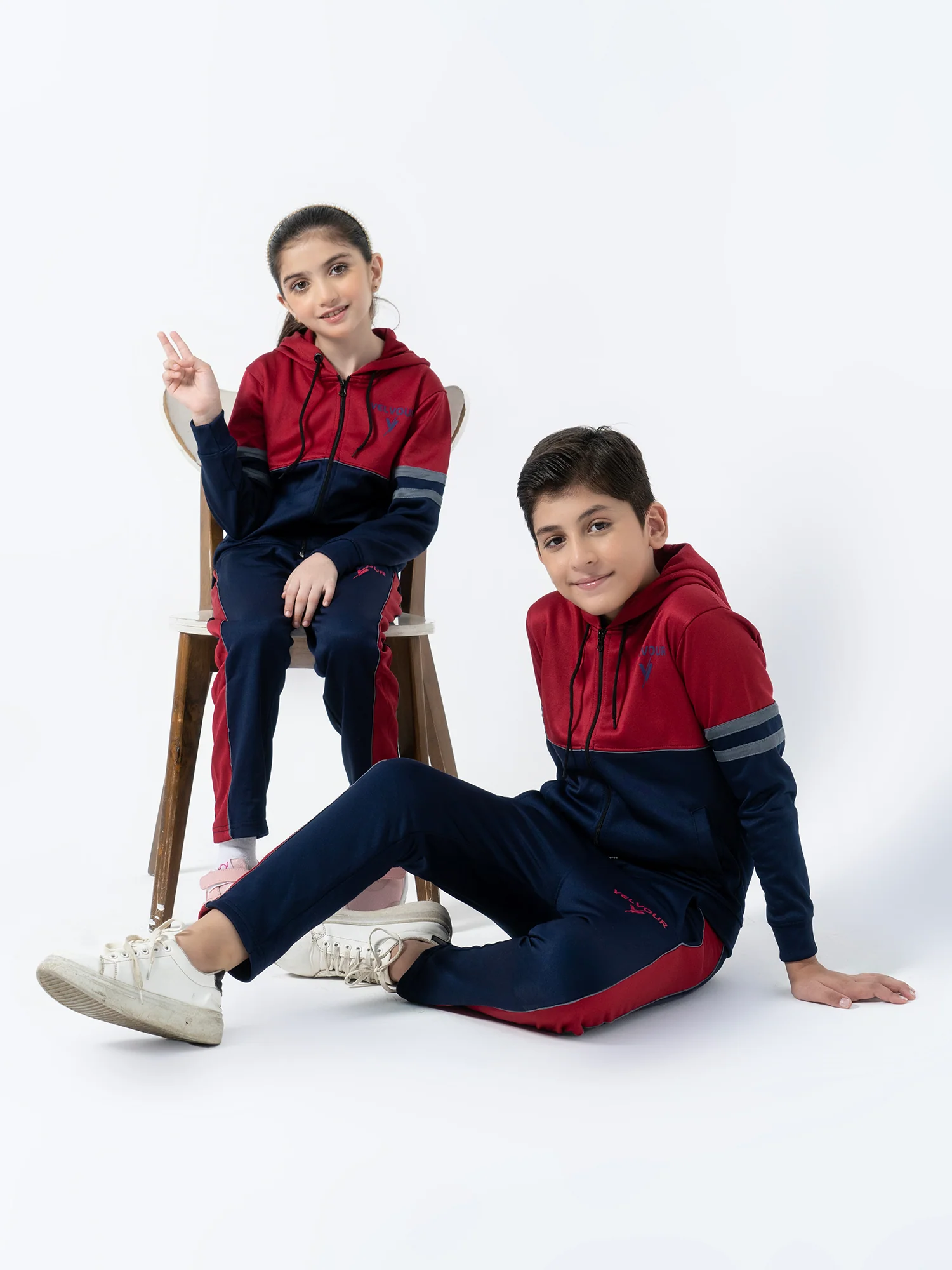 Hooded Tracksuit For Boys & Girls, Fleece #VWT08-A - Image 4