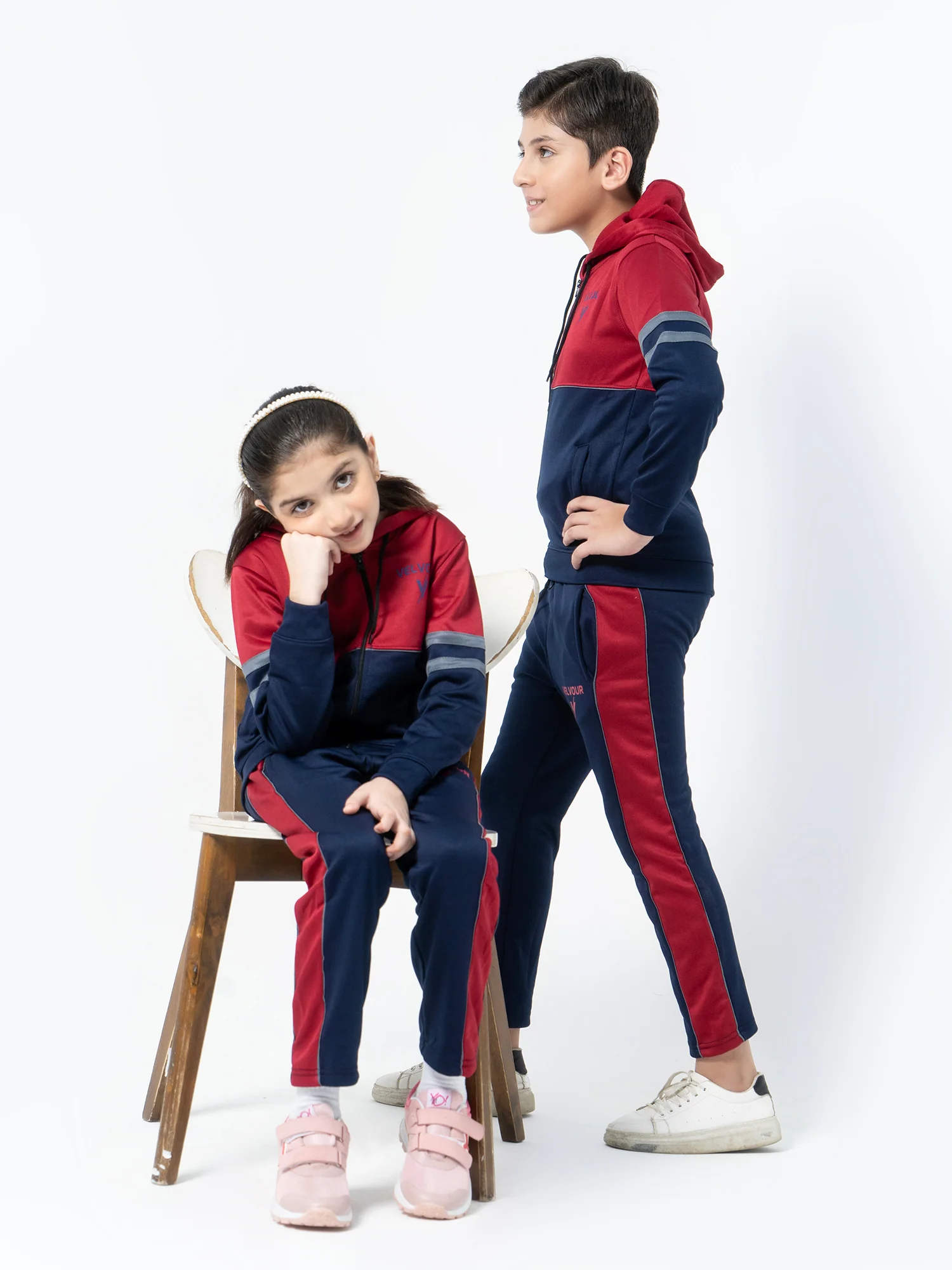 Hooded Tracksuit For Boys & Girls, Fleece #VWT08-A - Image 5