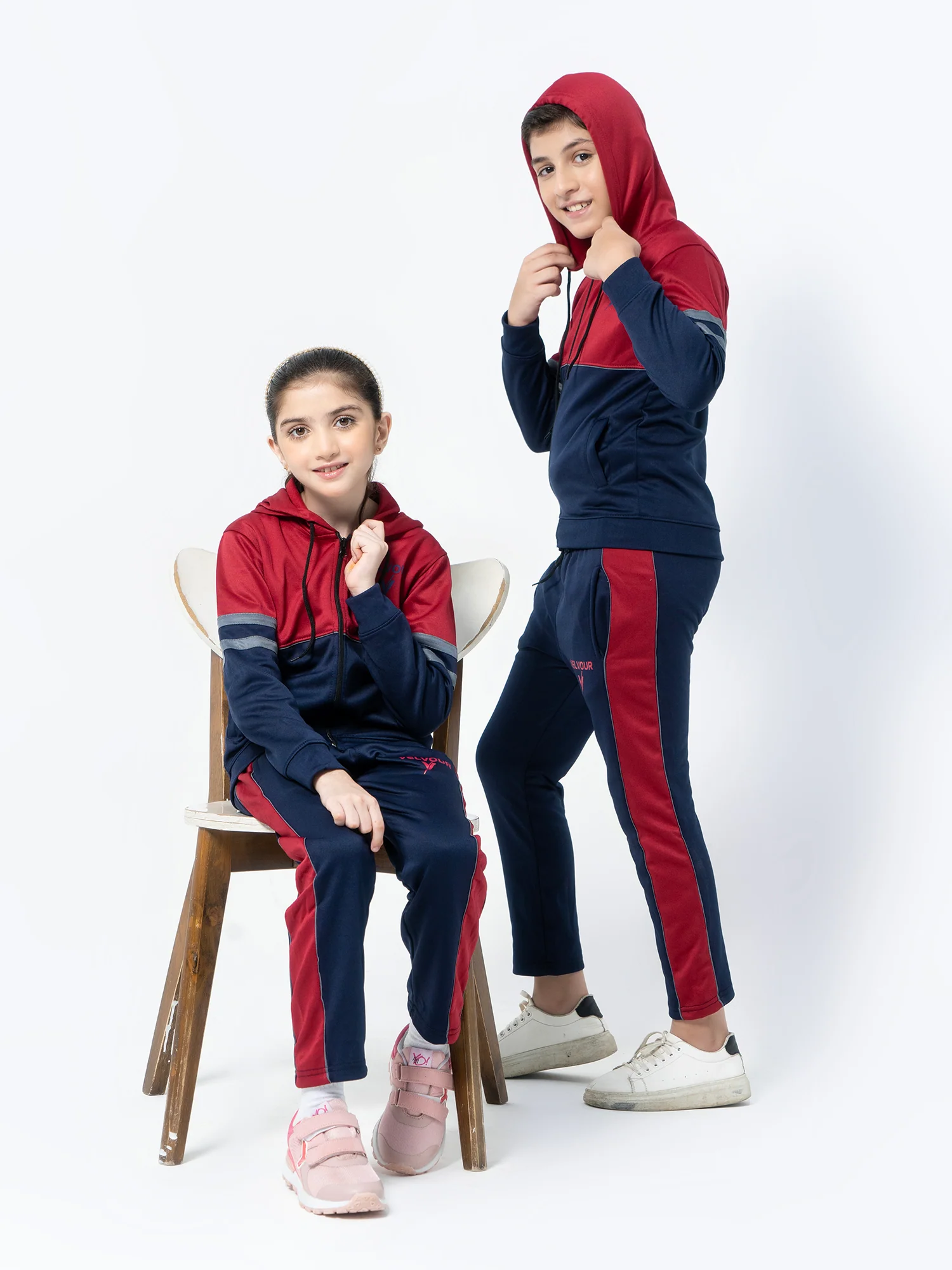 Hooded Tracksuit For Boys & Girls, Fleece #VWT08-A - Image 7