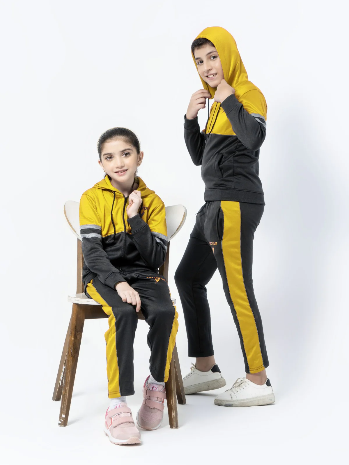 Hooded Tracksuit For Boys & Girls, Poly Athletic Fleece #VWT08-B - Image 2
