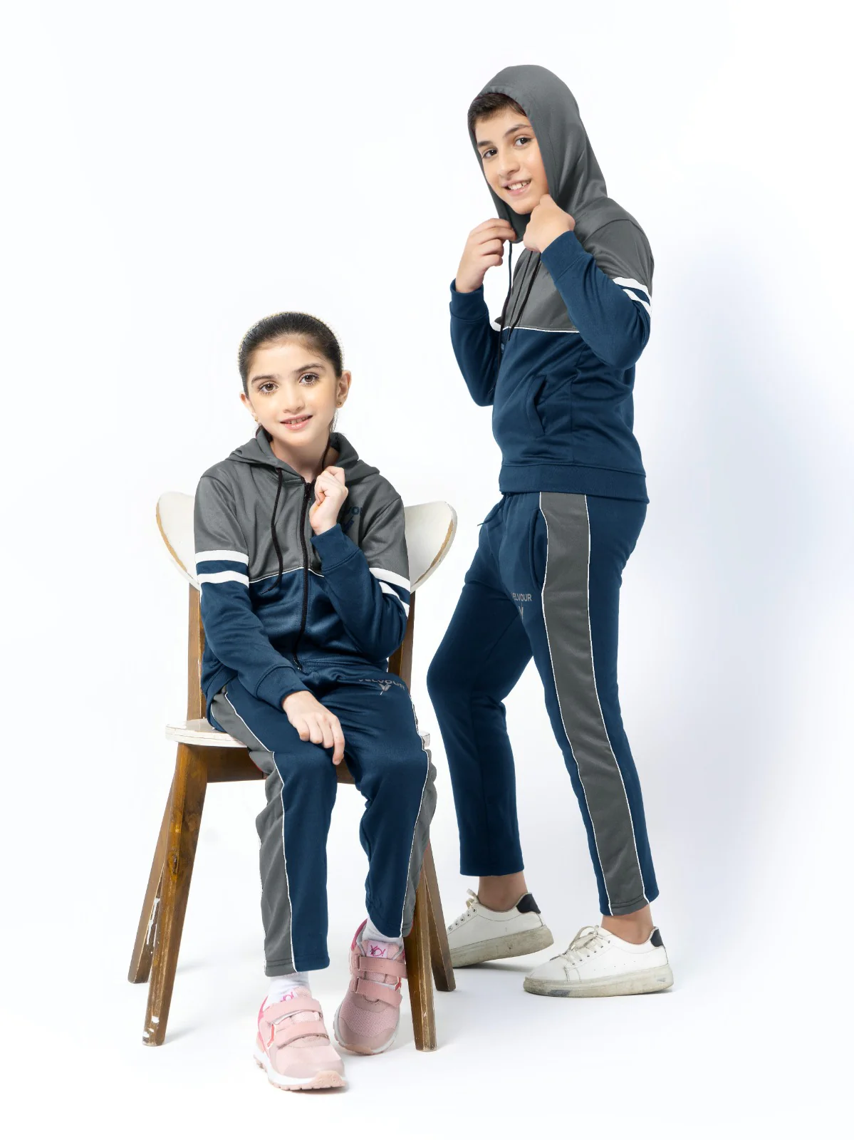 Hooded Tracksuit For Boys & Girls, Fleece #VWT08-C - Image 4