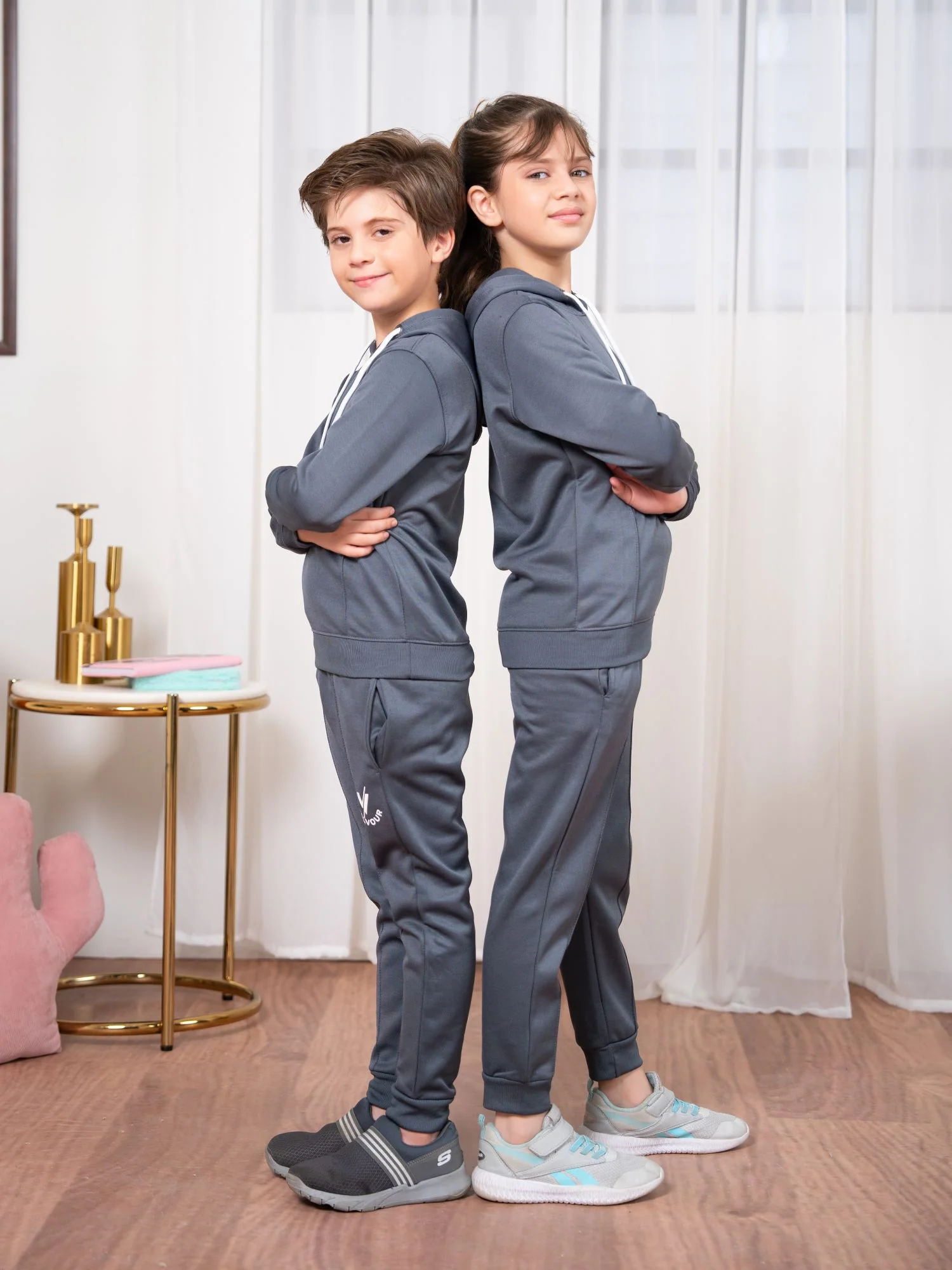Hooded Tracksuit For Boys & Girls, Poly Athletic Fleece #VWT28-A - Image 3