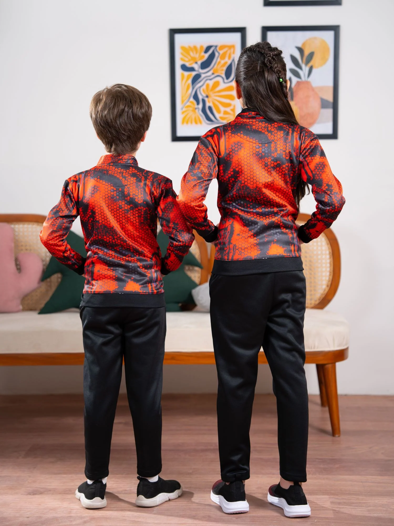 Mock Neck Tracksuit For Boys & Girls, Fleece #VWT35-A - Image 8