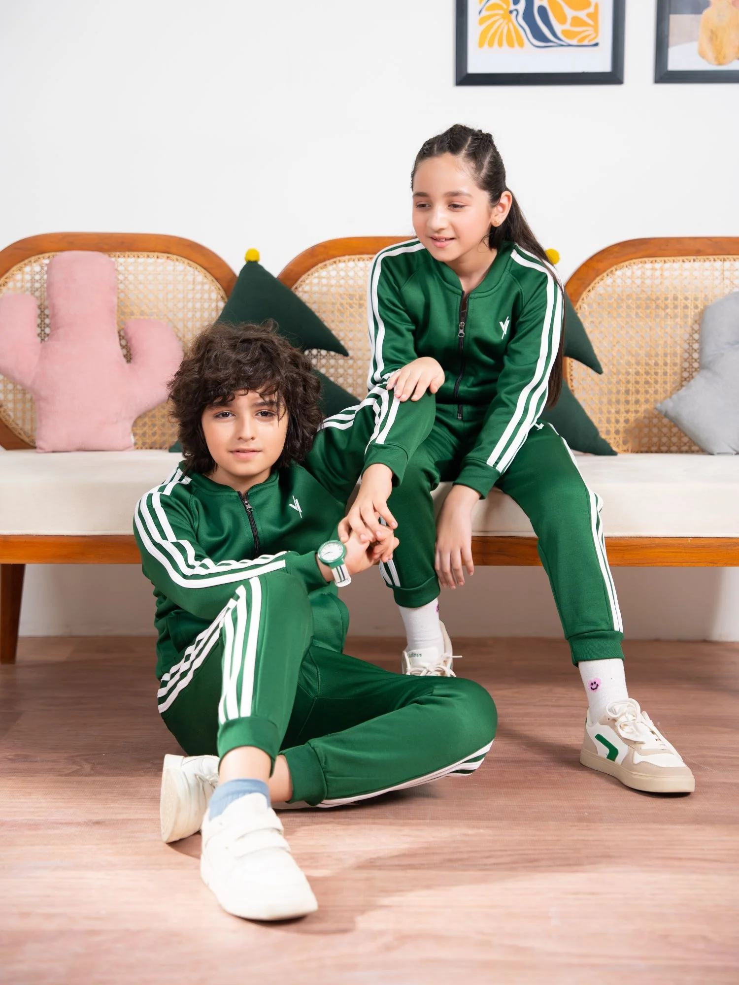 Mock Neck Tracksuit For Boys & Girls, Fleece #VWT36-A - Image 3