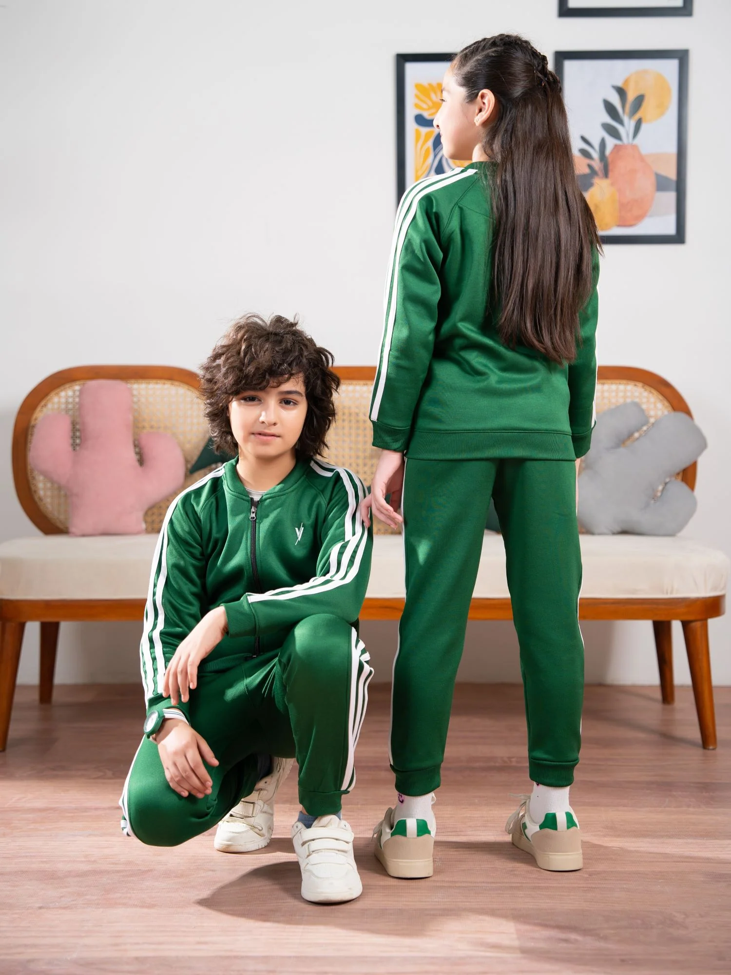 Mock Neck Tracksuit For Boys & Girls, Fleece #VWT36-A - Image 5