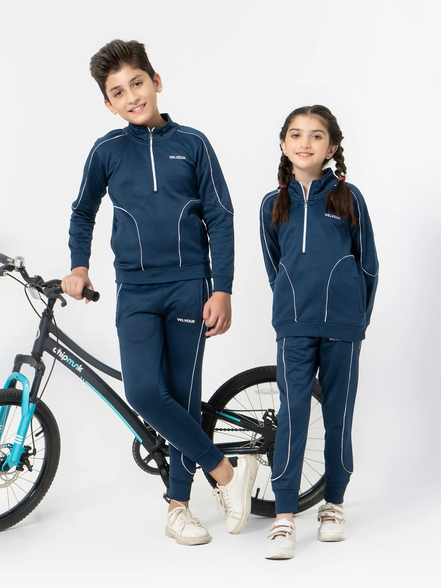 Mock Neck Tracksuit For Boys & Girls Fleece #VWT11-D - Image 13