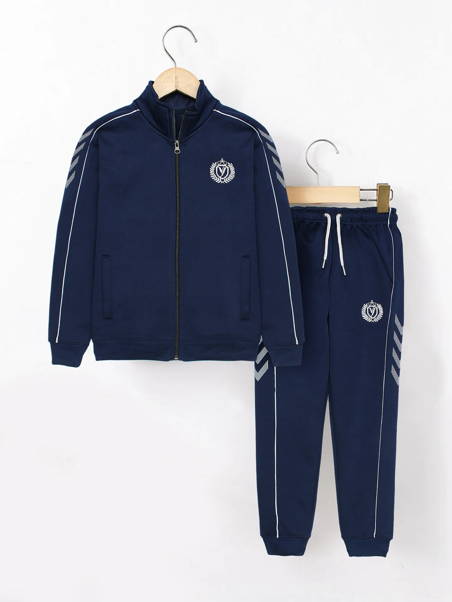 Mock Neck Tracksuit For Boys & Girls, Poly Athletic Fleece #VWT012-A