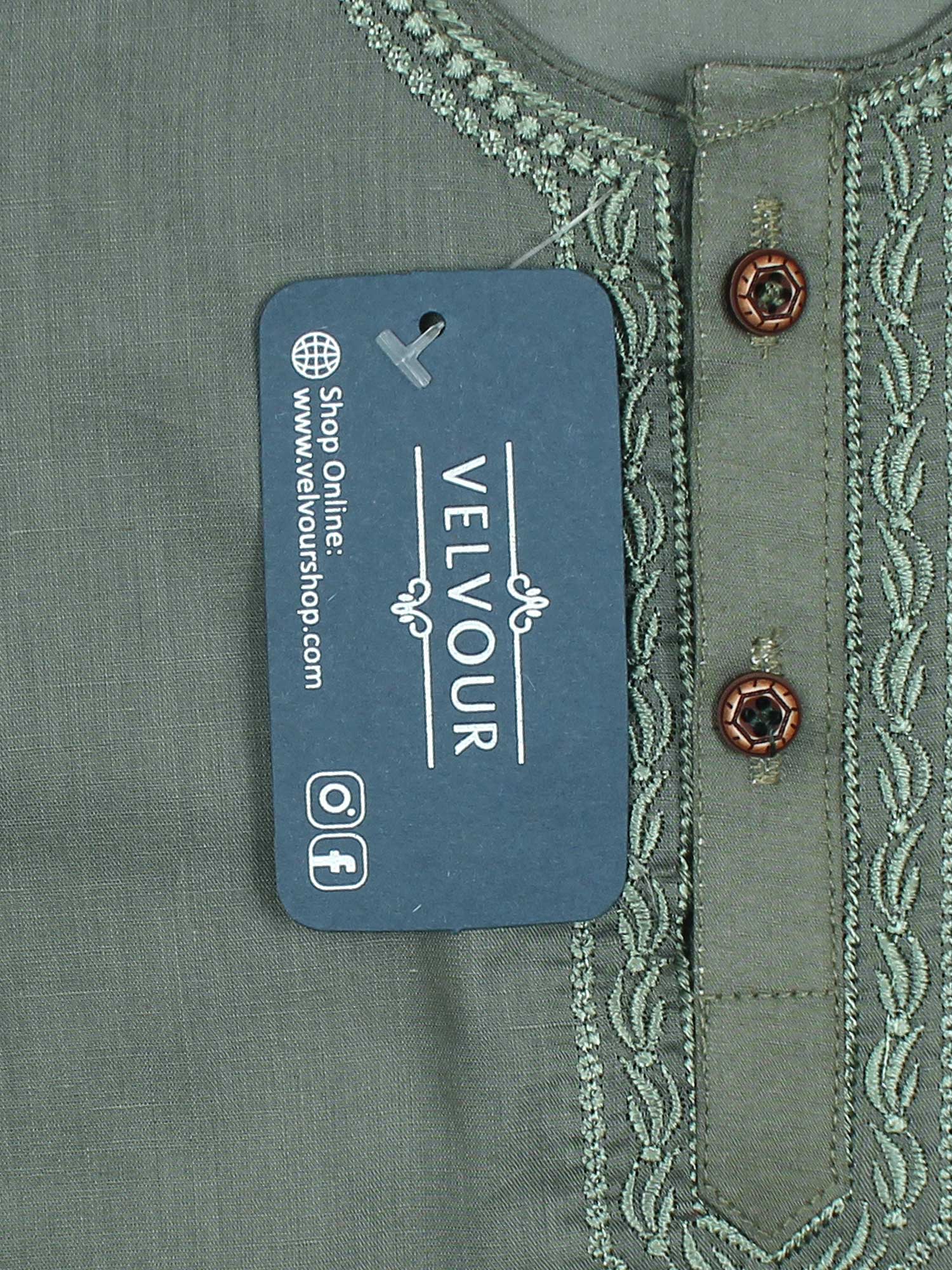 Round Neck Kurta Pajama VK011 - Image 3